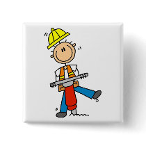 Construction Jack Hammer T-shirts and Gifts Pinback Buttons