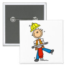 Construction Jack Hammer T-shirts and Gifts Pinback Buttons