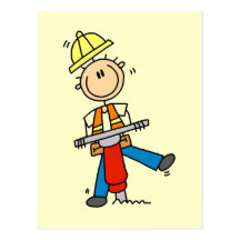 Construction Jack Hammer T-shirts and Gifts Postcards