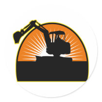 construction mechanical digger excavator sticker