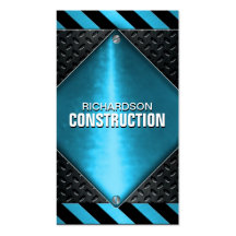 Construction Metal Business Card - Black Blue