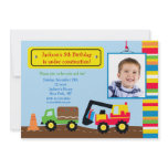 Construction Photo Birthday Party Invitation
