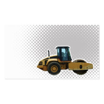 construction road roller side view business card templates