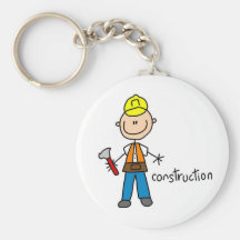 Construction Stick Figure Key Chain