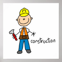 Construction Stick Figure Posters