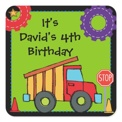 Construction Vehicle Custom Stickers by kids_birthdays