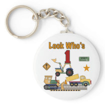 Construction Vehicles 1st Birthday Tshirts Key Chains