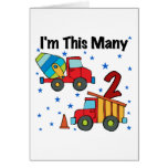 Construction Vehicles 2nd Birthday Gifts Greeting Cards