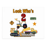 Construction Vehicles 2nd Birthday Postcard