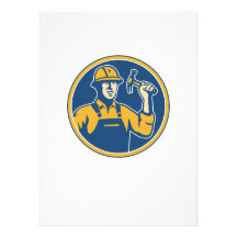 Construction Worker Carpenter Tradesman With Hamme Personalised Invitation