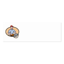 Construction Worker Concrete Saw Consaw Cartoon Business Card