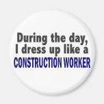 Construction Worker During The Day Refrigerator Magnets