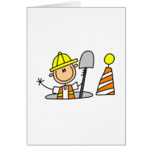 Construction Worker in Manhole Cards