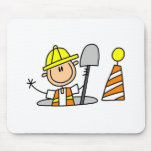 Construction Worker in Manhole Mousepad