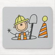 Construction Worker in Manhole Tshirts and Gifts Mouse Pad