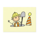 Construction Worker in Manhole Tshirts and Gifts postcards