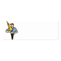 Construction Worker Jackhammer Pneumatic Drill Business Card Template