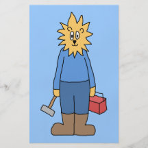 Construction Worker Lion. Flyer Design