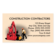 construction worker mechanical digger business cards
