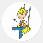Construction Worker on High Rise Stickers