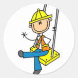 Construction Worker on High Rise Tshirts and Gifts Stickers