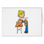Construction Worker Sawing Board Card