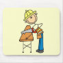 Construction Worker Sawing Board Mousepad