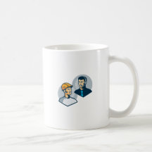 Construction Worker Telemarketer Retro Mugs