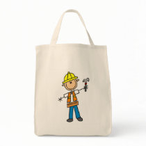 Construction Worker with Hammer Tote Bag