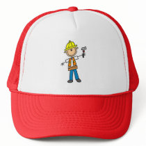 Construction Worker with Hammer Hat