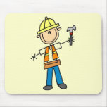 Construction Worker with Hammer Mousepad
