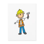 Construction Worker with Hammer Post Card