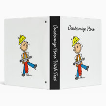 Construction  Worker With Jack Hammer Gifts 3 Ring Binder