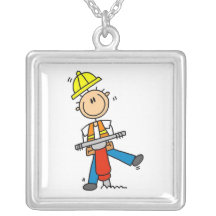 Construction  Worker With Jack Hammer Gifts Jewelry