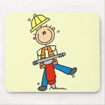 Construction Worker with Jack Hammer Mousepads
