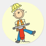 Construction Worker with Jack Hammer Stickers