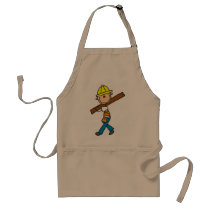 Construction Worker with Lumber Apron