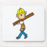 Construction Worker with Lumber Mousepad