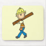 Construction Worker with Lumber Mouse Pad