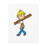 Construction Worker with Lumber Postcards