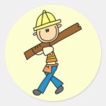 Construction Worker with Lumber Sticker