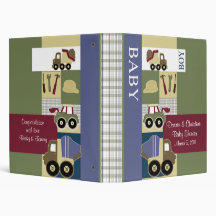 Construction Zone Baby Photo Album Vinyl Binder