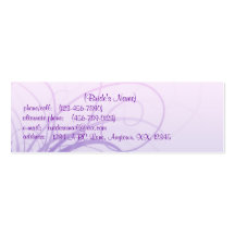 Contact Card Lavender swirl slim Business Cards