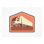 Container Truck and Trailer Flames Retro Custom Announcement