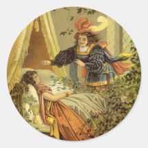Conte de fées victorien vintage de beauté de somme adhésifs ronds