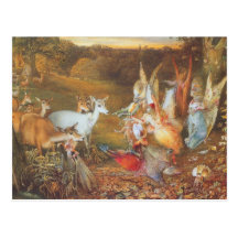 Conte de fées vintage, forêt enchantée par Fitzger Carte Postale