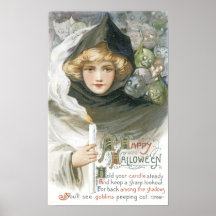 Conte démodé de lutin de Halloween Posters