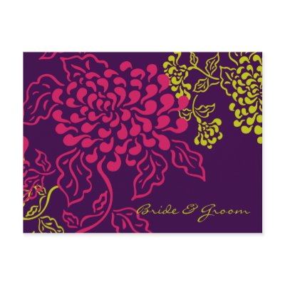 Contempo Floral (Purple Chartreuse) Save the Date by poptasticbride