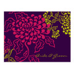 Contempo Floral (Purple Chartreuse) Save the Date Postcard