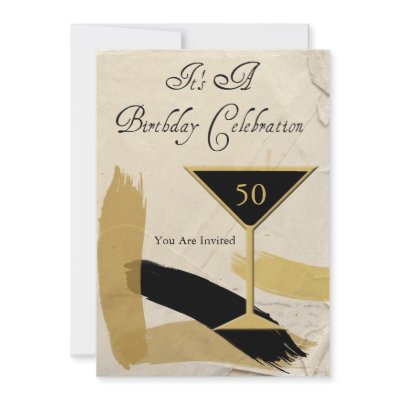 Contemporary 50th Birthday Party Invitations by NightSweatsDiva